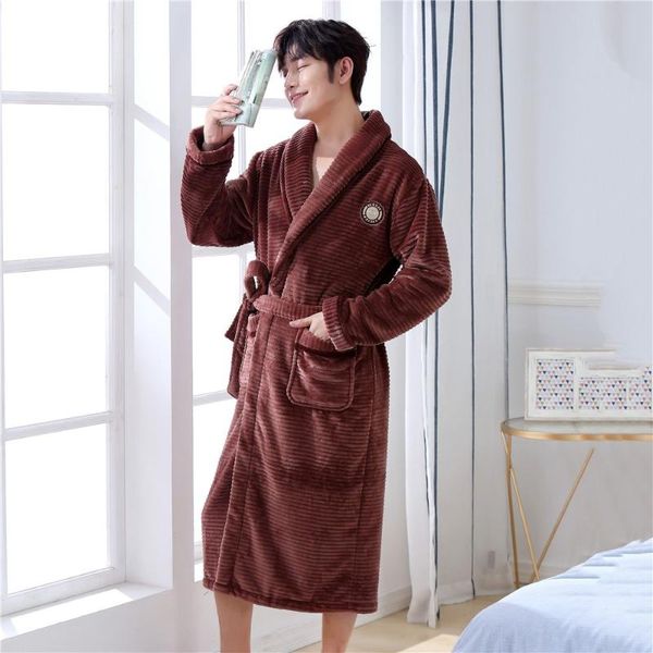 men's sleepwear winter warm bathrobe male kimono robe gown casual flannel nightgown lounge wear coral fleece intimate lingerie, Black;brown
men's sleepwear winter warm bathrobe male kimono robe gown casual flannel nightgown lounge wear coral fleece intimate lingerie, Black;brown