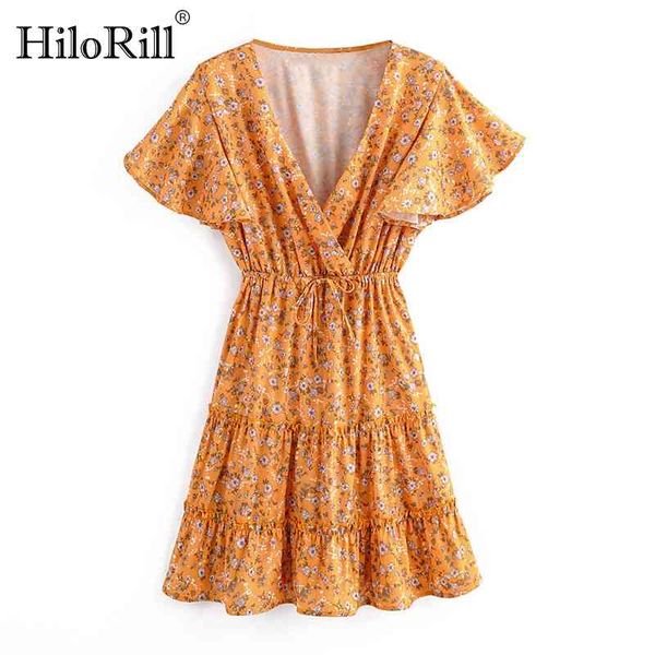 boho syle summer v neck mini dress women floral print ruffle beach short sleeve elastic waist party es 210508, Black;gray
boho syle summer v neck mini dress women floral print ruffle beach short sleeve elastic waist party es 210508, Black;gray