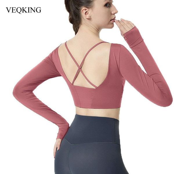 yoga outfit veqking beautiful back workout crop padded running t-shirts fitness exposed navel long-sleeved sports shirts
yoga outfit veqking beautiful back workout crop padded running t-shirts fitness exposed navel long-sleeved sports shirts