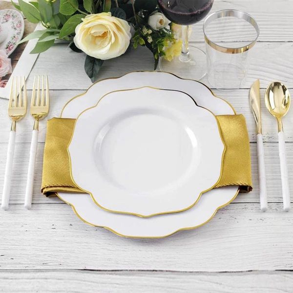 dishes & plates 50-piece disposable tableware bronzing lace-shaped plastic plate set birthday wedding party supplies
dishes & plates 50-piece disposable tableware bronzing lace-shaped plastic plate set birthday wedding party supplies