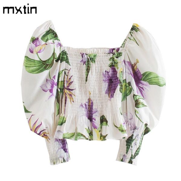 women's blouses & shirts women 2021 sweet fashion floral print cropped vintage pull sleeve back elasticity female chic, White
women's blouses & shirts women 2021 sweet fashion floral print cropped vintage pull sleeve back elasticity female chic, White