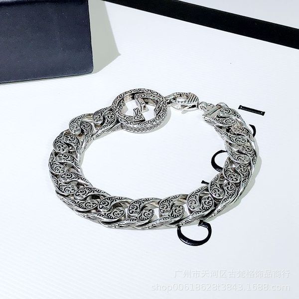bangles bracelet ancient home interlocking hollow carved pattern cuban 925 silver fashion used g male and female lovers, Black
bangles bracelet ancient home interlocking hollow carved pattern cuban 925 silver fashion used g male and female lovers, Black