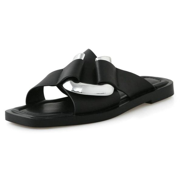 slippers 2021 summer women flat genuine leather platform punk metal decoration est casual basic shoes woman, Black
slippers 2021 summer women flat genuine leather platform punk metal decoration est casual basic shoes woman, Black