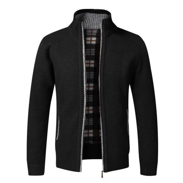 men's wool zipper knitted tight et, thick cardigan, autumn and winter coat, White;black
men's wool zipper knitted tight et, thick cardigan, autumn and winter coat, White;black
