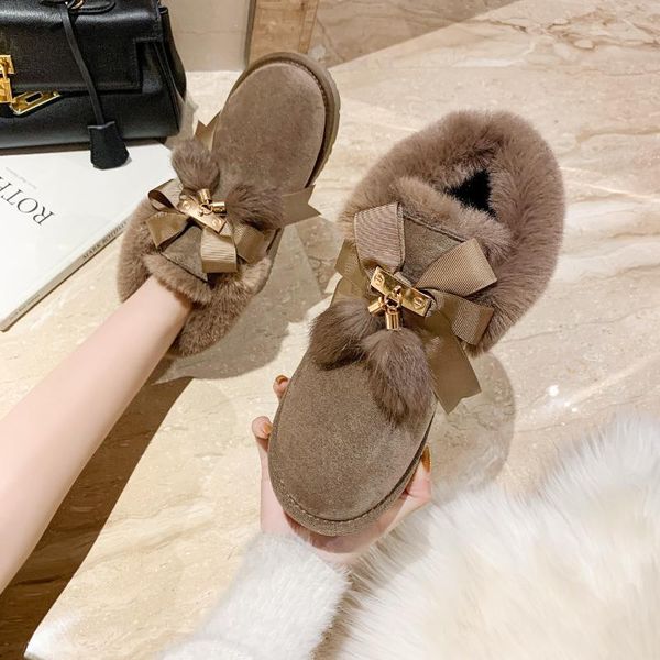 boots 2021 winter korean round-toe cotton shoes bow hair ball snow flat bottom and velvet warm women's, Black
boots 2021 winter korean round-toe cotton shoes bow hair ball snow flat bottom and velvet warm women's, Black