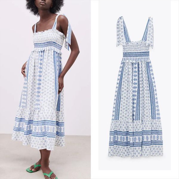 za spaghetti straps print summer women dresses backless elastic smocked pleated party woman vintage ruffle midi, Black;gray
za spaghetti straps print summer women dresses backless elastic smocked pleated party woman vintage ruffle midi, Black;gray