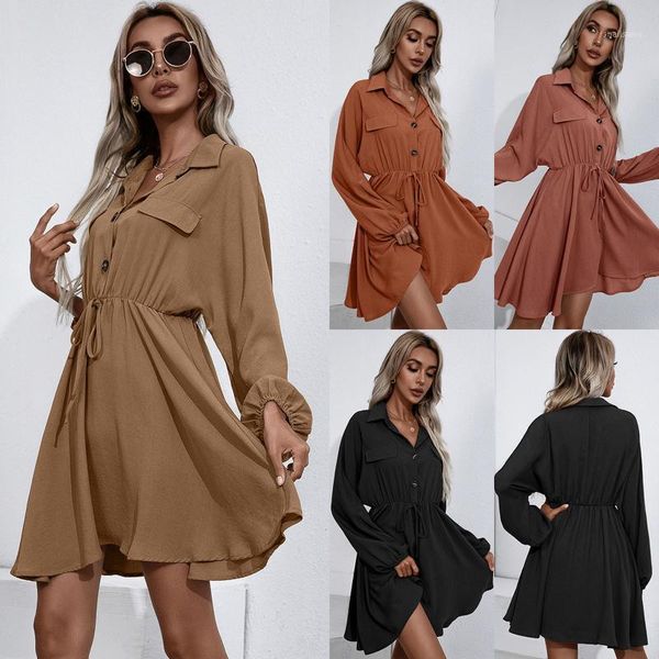 casual dresses women shirt dress ruffles long sleeve mini office ladies solid color v-neck a-line high steet wear robe femme, Black;gray
casual dresses women shirt dress ruffles long sleeve mini office ladies solid color v-neck a-line high steet wear robe femme, Black;gray
