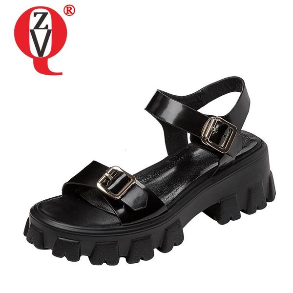 sandals zvq woman summer style fashion leisure round toe genuine leather shoes concise comfortable belt buckle decoration, Black
sandals zvq woman summer style fashion leisure round toe genuine leather shoes concise comfortable belt buckle decoration, Black