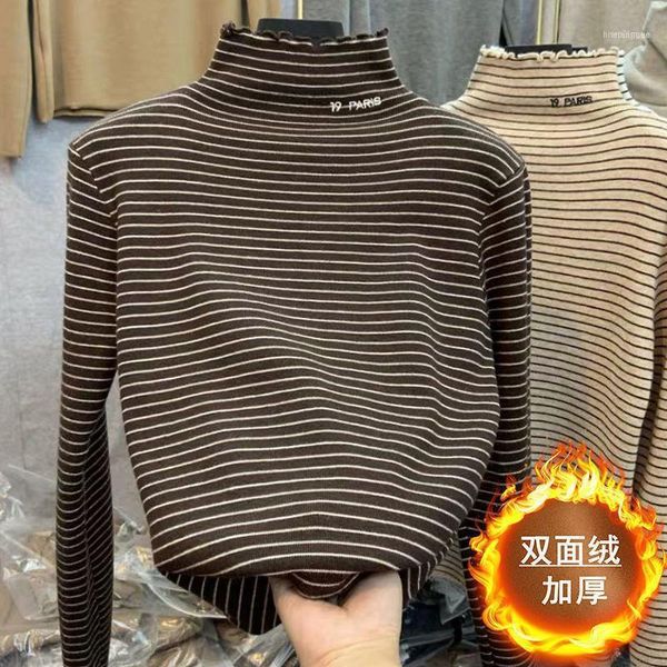 women's polos striped warm t-shirt ladies 2021 autumn and winter with wool long sleeve bottoming shirt1, White
women's polos striped warm t-shirt ladies 2021 autumn and winter with wool long sleeve bottoming shirt1, White