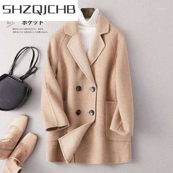 women's wool & blends shzq elegant winter coat women abrigo mujer 2021 korean slim 90% coats female ladies cashmere woolen jacket hiver, Black
women's wool & blends shzq elegant winter coat women abrigo mujer 2021 korean slim 90% coats female ladies cashmere woolen jacket hiver, Black