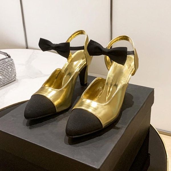 sandals 2021 luxury gold poined toe women fashion designer bow high heels shoes lady summer party pumps, Black
sandals 2021 luxury gold poined toe women fashion designer bow high heels shoes lady summer party pumps, Black