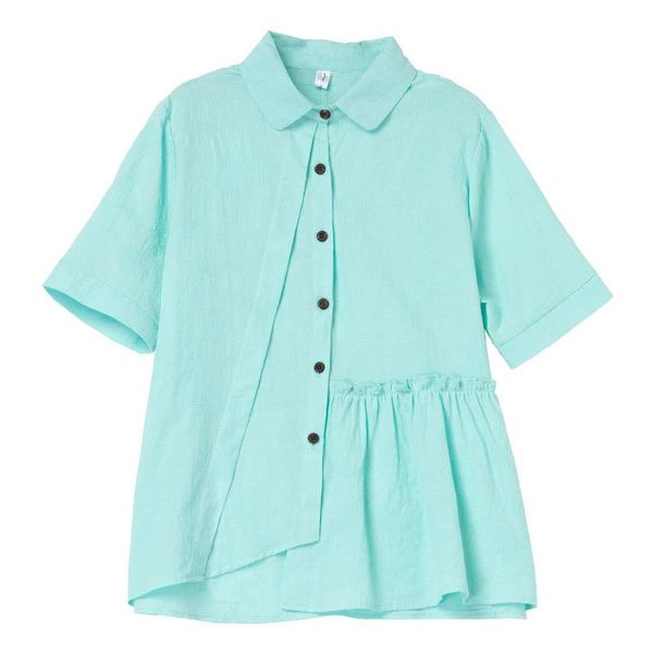 women's blouses & shirts irregular cotton and linen jacquard shirt with wood ears for summer plus size solid color all-match blouse, White
women's blouses & shirts irregular cotton and linen jacquard shirt with wood ears for summer plus size solid color all-match blouse, White