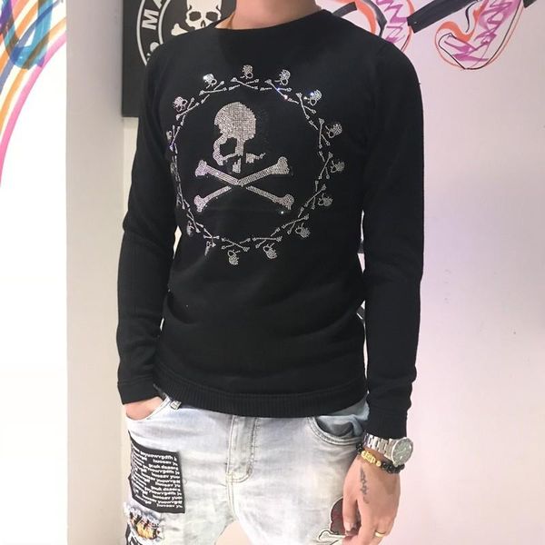men's sweaters original brand sweater round neck long-sleeved ssweater men pline skull knitted autumn street gothic style, White;black
men's sweaters original brand sweater round neck long-sleeved ssweater men pline skull knitted autumn street gothic style, White;black