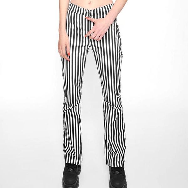women's pants & capris 2021 fashion vertical striped women black and white geo trousers boot cut ladies high waist front zipper, Black;white
women's pants & capris 2021 fashion vertical striped women black and white geo trousers boot cut ladies high waist front zipper, Black;white