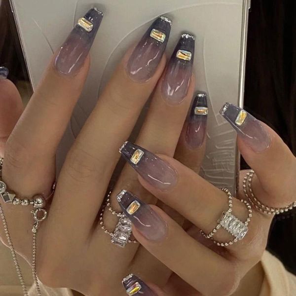 false nails 24pcs detachable jelly gradient with design wearable ballerina coffin fake full cover nail tips press on, Red;gold
false nails 24pcs detachable jelly gradient with design wearable ballerina coffin fake full cover nail tips press on, Red;gold
