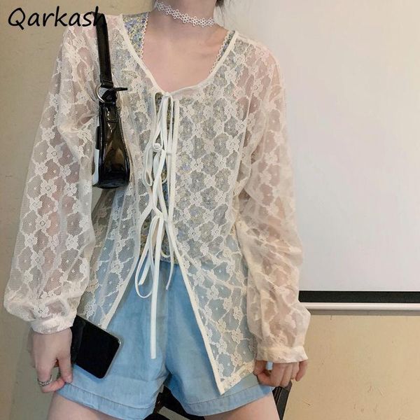 women's blouses & shirts womens loose v-neck lace solid long sleeve sun-proof korean version leisure all-match summer sweet elegant fe, White
women's blouses & shirts womens loose v-neck lace solid long sleeve sun-proof korean version leisure all-match summer sweet elegant fe, White
