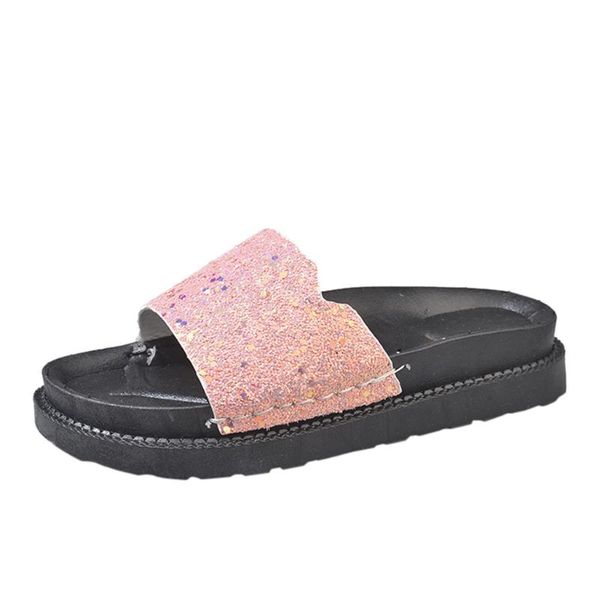 summer ladies shallow platform comfort casual slippers beach shoes sequined muffin thick bottom non-slip, Black
summer ladies shallow platform comfort casual slippers beach shoes sequined muffin thick bottom non-slip, Black
