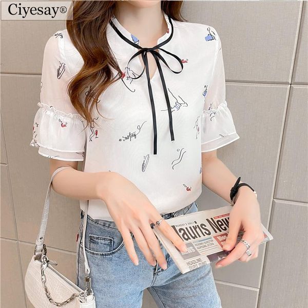 women's blouses & shirts ciyesay fashion woman 2021 and bow shirt elegant blouse chiffon hawaiian, White
women's blouses & shirts ciyesay fashion woman 2021 and bow shirt elegant blouse chiffon hawaiian, White