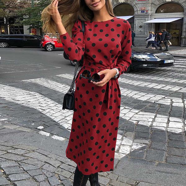 casual dresses autumn polka dot print women long sleeve slim vintage o neck sashes pencil female elegant maxi party vestidos j7zv, Black;gray
casual dresses autumn polka dot print women long sleeve slim vintage o neck sashes pencil female elegant maxi party vestidos j7zv, Black;gray