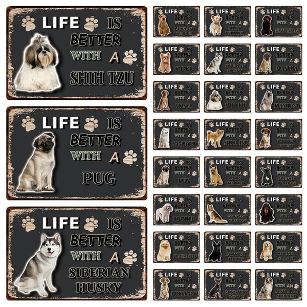 pet life is better with a dog samoyed husky pug tin metal sign home decor bar wall art painting 20*30 cm size dy116
pet life is better with a dog samoyed husky pug tin metal sign home decor bar wall art painting 20*30 cm size dy116
