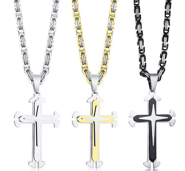 cool cross pendant necklace mens boys stainless steel gold silver black byzantine chain 4mm 24 inch
cool cross pendant necklace mens boys stainless steel gold silver black byzantine chain 4mm 24 inch
