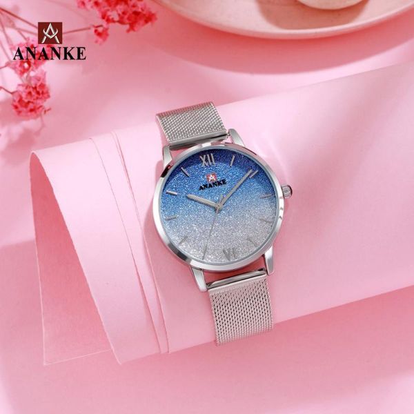 wristwatches ananke est japanese movement women watch shinning starry gradient dial steel mesh strap ladies quartz wristwatch an33, Slivery;brown
wristwatches ananke est japanese movement women watch shinning starry gradient dial steel mesh strap ladies quartz wristwatch an33, Slivery;brown