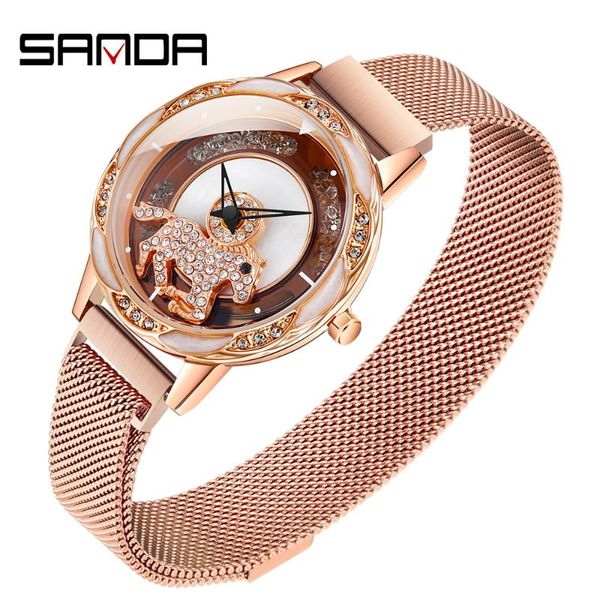 wristwatches fashion sanda luxury women watch lovely horse decoration rotating dial life waterproof quartz movement relogio feminino 1024, Slivery;brown
wristwatches fashion sanda luxury women watch lovely horse decoration rotating dial life waterproof quartz movement relogio feminino 1024, Slivery;brown