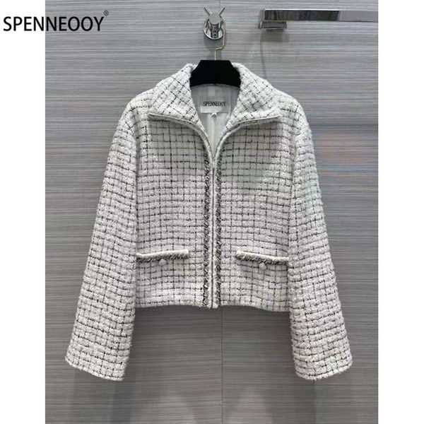 women's wool & blends spenneooy designer brand autumn elegance office lady plaid tweed overcoat outwear women fashion jackets coat, Black
women's wool & blends spenneooy designer brand autumn elegance office lady plaid tweed overcoat outwear women fashion jackets coat, Black