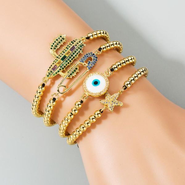 charm bracelets fashion design bohemian copper plated gold micro zircon turkey evil eye bead adjustment color treasure ladies hand string, Golden;silver
charm bracelets fashion design bohemian copper plated gold micro zircon turkey evil eye bead adjustment color treasure ladies hand string, Golden;silver