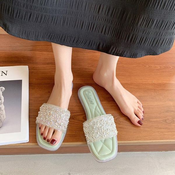 shoes woman 2021 slippers flat luxury slides pantofle string bead designer pu basic ladies' slipe, Black
shoes woman 2021 slippers flat luxury slides pantofle string bead designer pu basic ladies' slipe, Black