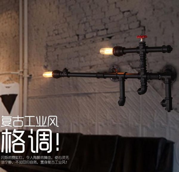 wall lamp water pipe vintage aisle loft iron black finished e27 edison light fixtures 110-240v
wall lamp water pipe vintage aisle loft iron black finished e27 edison light fixtures 110-240v