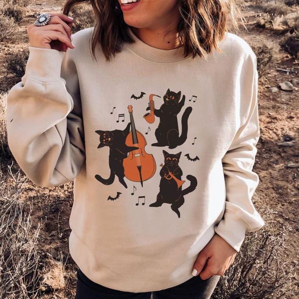 women's hoodies & sweatshirts women halloween long sleeve casual pullove round neck fashion cats printed sweatshirt blouse, Black
women's hoodies & sweatshirts women halloween long sleeve casual pullove round neck fashion cats printed sweatshirt blouse, Black