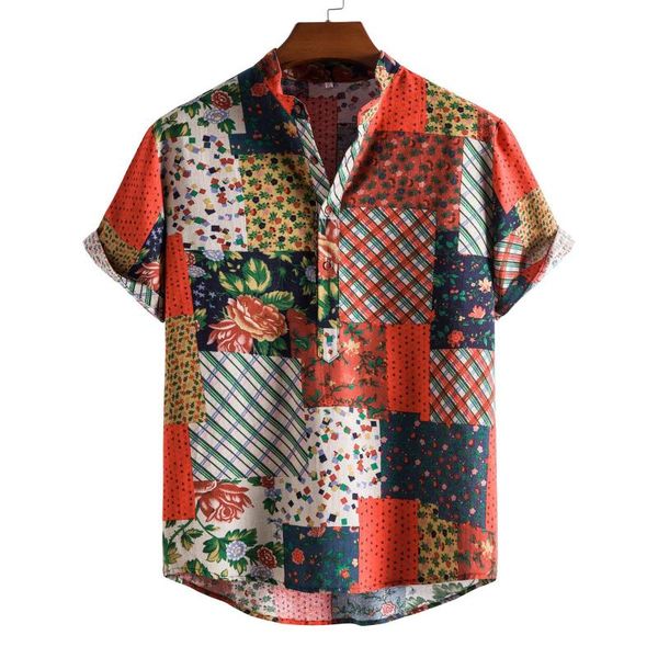 men's casual shirts fashion men hawaiian shirt short sleeve streetwear print striped patchwork summer chic blouse 2021 cotton-linen bea, White;black
men's casual shirts fashion men hawaiian shirt short sleeve streetwear print striped patchwork summer chic blouse 2021 cotton-linen bea, White;black