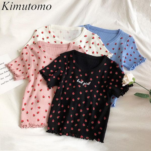 kimutomo 2021 summer t-shirt women sweet strawberry print short-sleeve o neck slimming knit girls korean chic fashion women's, White
kimutomo 2021 summer t-shirt women sweet strawberry print short-sleeve o neck slimming knit girls korean chic fashion women's, White