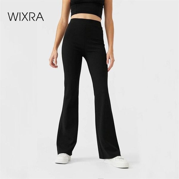 wixra women's black flare pants stretchy high waist long trousers for female spring autumn 211007, Black;white
wixra women's black flare pants stretchy high waist long trousers for female spring autumn 211007, Black;white