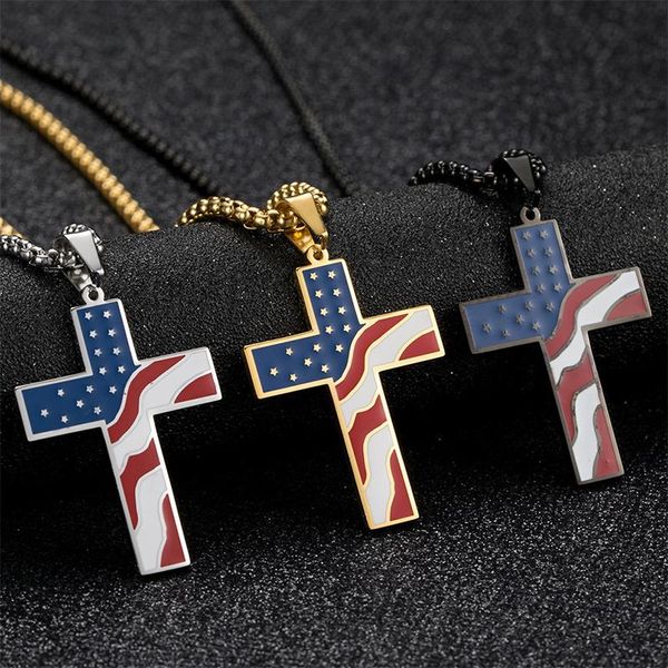 pendant necklaces cross necklace men stainless steel chain accessories american flag gold punk jewelry on the neck, Silver
pendant necklaces cross necklace men stainless steel chain accessories american flag gold punk jewelry on the neck, Silver