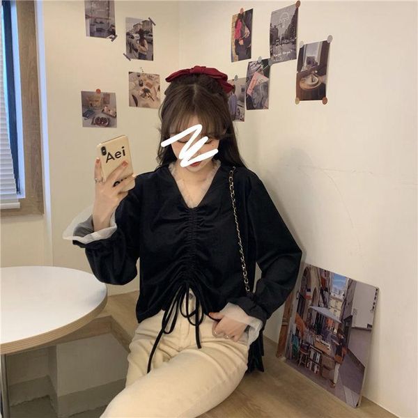 women's t-shirt v-neck wood ear edge 2021 spring summer loose design pullover korean ins long sleeve student top, White
women's t-shirt v-neck wood ear edge 2021 spring summer loose design pullover korean ins long sleeve student top, White