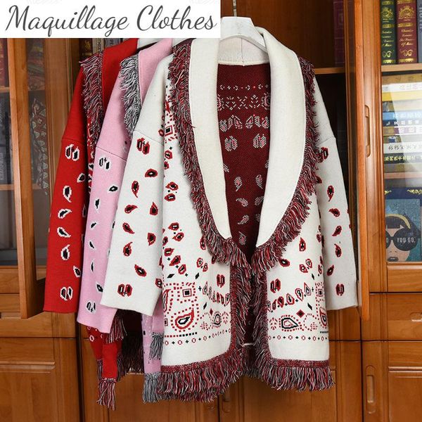 women's knits & tees 2021 autumn winter women embroidery tassels belt cardigans designer loose knitted coat c514, White
women's knits & tees 2021 autumn winter women embroidery tassels belt cardigans designer loose knitted coat c514, White