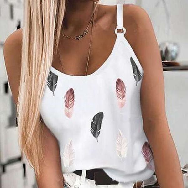 women's tanks & camis 2021 fashion women round neck print camisole vest loose casual pullover comfortable breathable sleeveless female, White
women's tanks & camis 2021 fashion women round neck print camisole vest loose casual pullover comfortable breathable sleeveless female, White