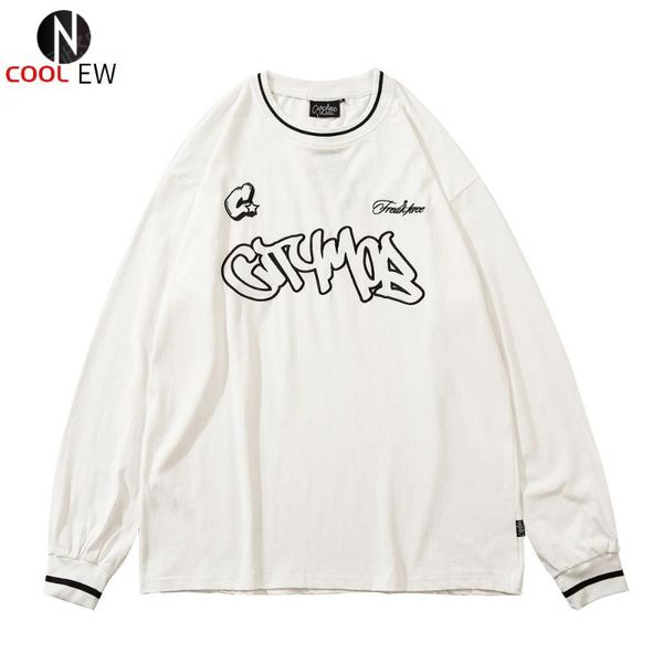 men's t-shirts letter embroidery long sleeve t-shirt mens autumn casual crew neck cotton tee patchwork simple loose t shirt men, White;black
men's t-shirts letter embroidery long sleeve t-shirt mens autumn casual crew neck cotton tee patchwork simple loose t shirt men, White;black