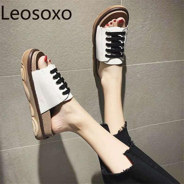women leather slipper high platform wedges slingbacks pumps fashion thick bottom cross-tied casual shoes woman slippers, Black
women leather slipper high platform wedges slingbacks pumps fashion thick bottom cross-tied casual shoes woman slippers, Black
