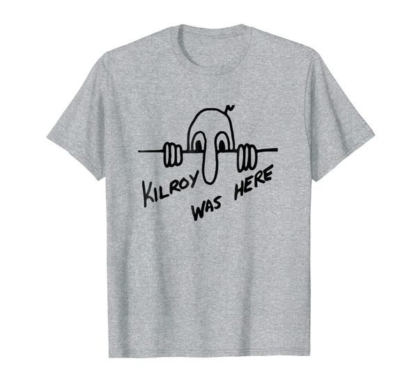 kilroy was here wwii war tshirt, White;black 
kilroy was here wwii war tshirt, White;black