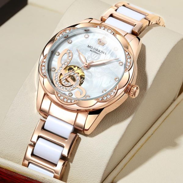 wristwatches mgorkina luxury women's automatic mechanical watches ladies watch montre femme 2021 white ceramic women, Slivery;brown
wristwatches mgorkina luxury women's automatic mechanical watches ladies watch montre femme 2021 white ceramic women, Slivery;brown