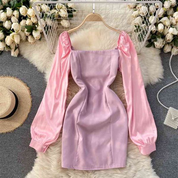spring french retro square collar halter stitching puff sleeves slim slimming temperament mini tight-fitting hip dress c766 210506, Black;gray
spring french retro square collar halter stitching puff sleeves slim slimming temperament mini tight-fitting hip dress c766 210506, Black;gray