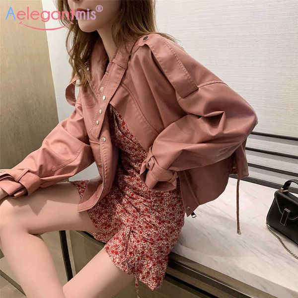 aelegantmis black loose pu leather jacket women short soft faux biker ladies basic coat casual outwear 210607
aelegantmis black loose pu leather jacket women short soft faux biker ladies basic coat casual outwear 210607