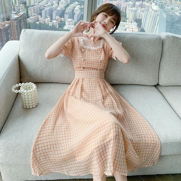 casual dresses french sweet age reducing first love skirt 2021 summer high waist slim temperament short sleeve dress, Black;gray
casual dresses french sweet age reducing first love skirt 2021 summer high waist slim temperament short sleeve dress, Black;gray