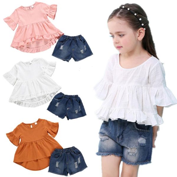 clothing sets 2021 girl set summer fashion children girls short sleeve t-shirt denim shorts tracksuit clothes outfits, White
clothing sets 2021 girl set summer fashion children girls short sleeve t-shirt denim shorts tracksuit clothes outfits, White