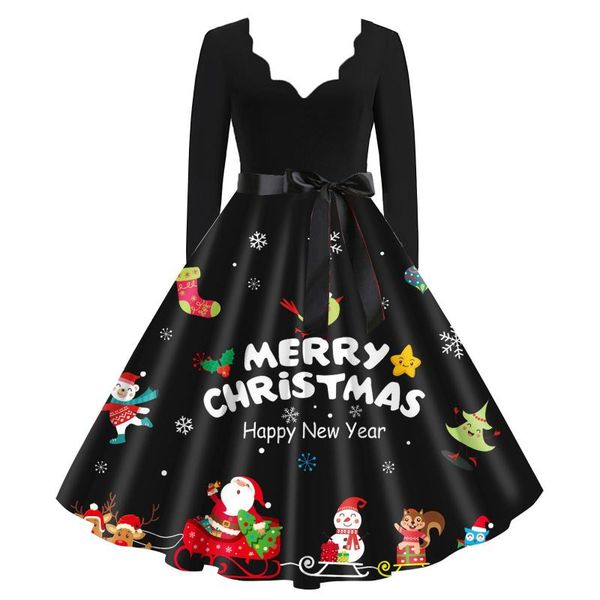 casual dresses women elegant christmas dress long sleeve print vintage party autumn winter midi robe femme vestidos 2021, Black;gray
casual dresses women elegant christmas dress long sleeve print vintage party autumn winter midi robe femme vestidos 2021, Black;gray