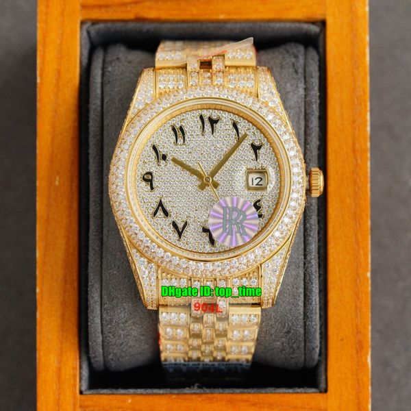 8 styles luxury watches rrf 41mm datejust iced out full diamond eta2836 automatic mens watch pavé diamonds arabic dial 18k gold bracelet gen, Slivery;brown
8 styles luxury watches rrf 41mm datejust iced out full diamond eta2836 automatic mens watch pavé diamonds arabic dial 18k gold bracelet gen, Slivery;brown