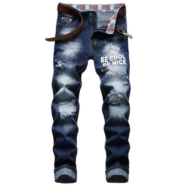 men's jeans arrive slim blue ripped street fashion print pants stylish casual men;
men's jeans arrive slim blue ripped street fashion print pants stylish casual men;